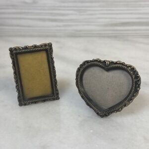 2 Vintage Mini R.O.C frames 1.25x1.75" Rectangle And Heart Shape